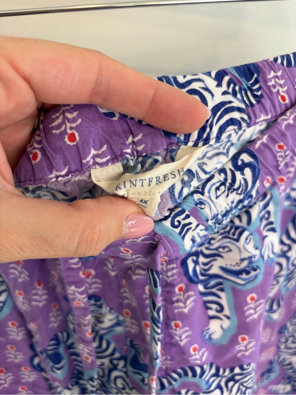 Printfresh Purple Tiger Queen Short Sleeve Pajama Set Plus Size 5X - Picture 14 of 14